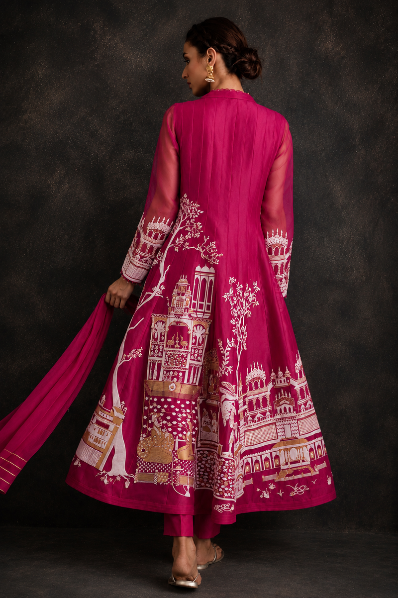 Rasrainaa Heritage Palace Anarkali Suit Set | Designer Printed Ethnic Wear | Multiple Colours