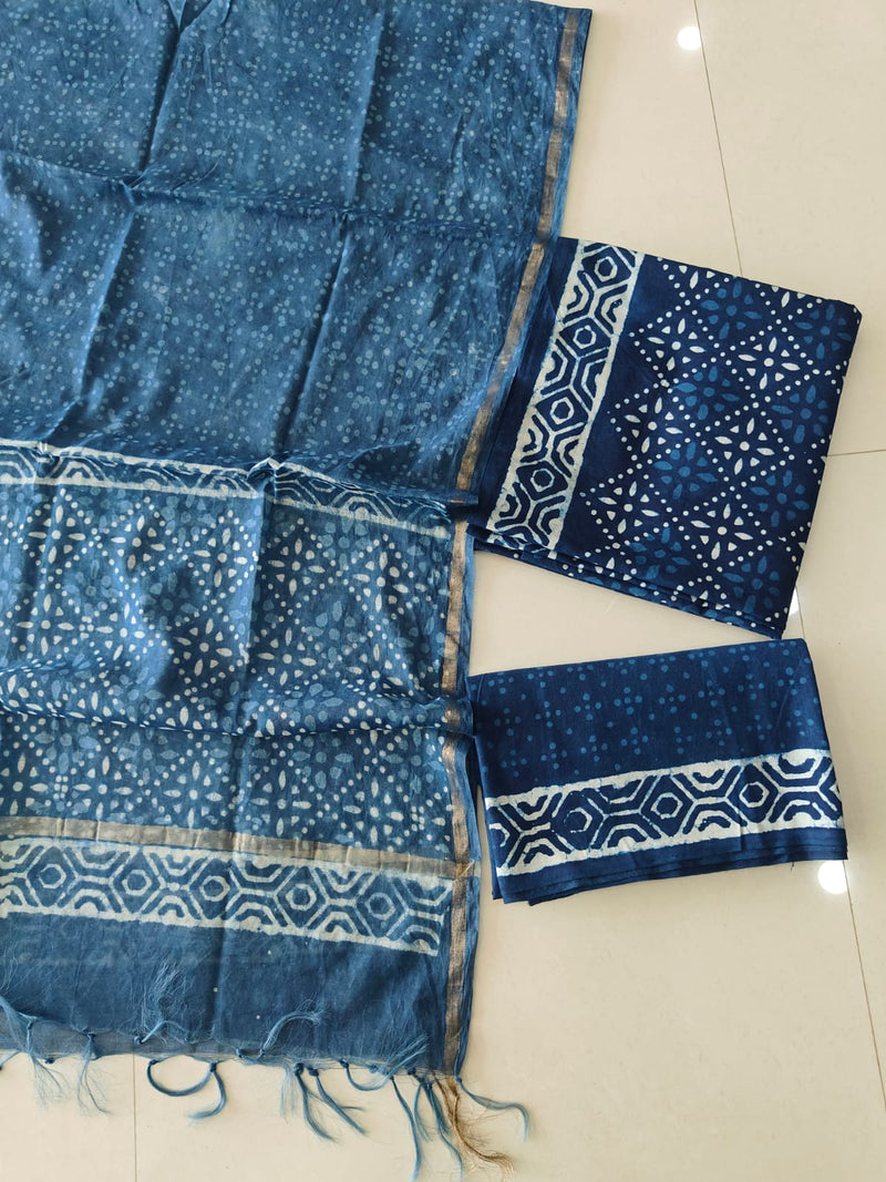 “Riwaayat – Hand Block Printed Cotton Suit Dress Material”