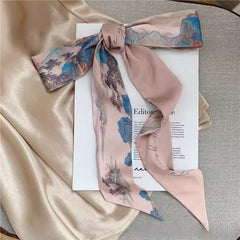 Azure Blossom Luxe Twilly Scarf
