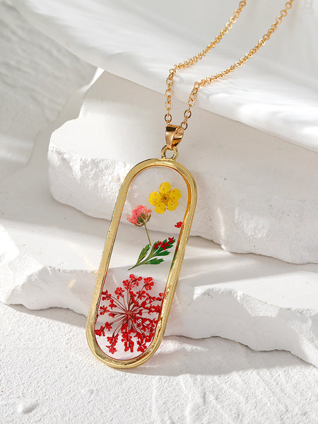 🌸 Rasrainaa Pressed Flower Pendant Necklace 🌸