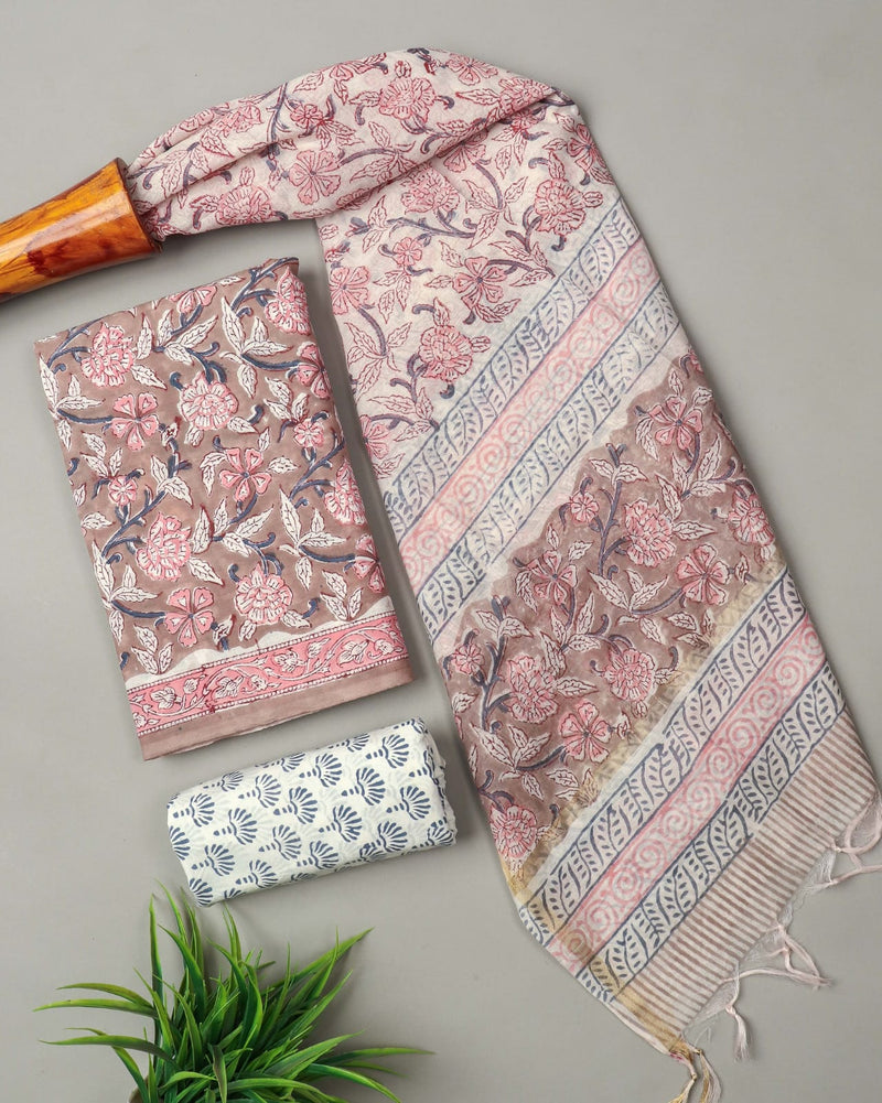 “Riwaayat – Hand Block Printed Cotton Suit Dress Material”