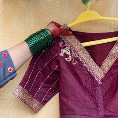 Srisa – Elevara: The Elephant Handcrafted Blouse in Wine