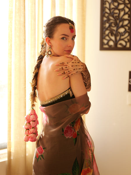 Noir Mehendi Muse – Velvet & Organza Set