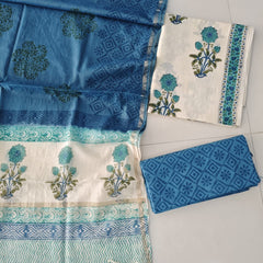 “Riwaayat – Hand Block Printed Cotton Suit Dress Material”