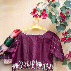 Srisa – Elevara: The Elephant Handcrafted Blouse in Wine