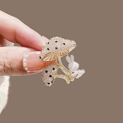 Enchanted Bunny Garden – Crystal Mushroom Brooch