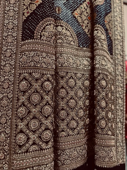 Royal Zari Heritage Bridal Dupatta– Antique Gold Handcrafted Elegance