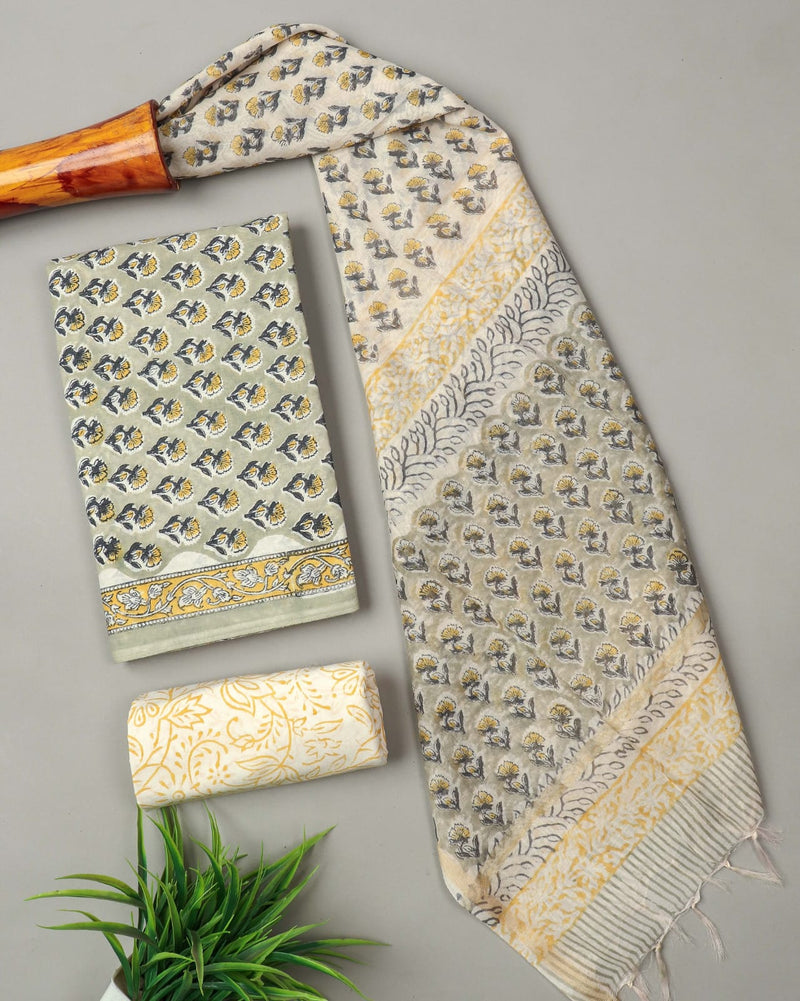 “Riwaayat – Hand Block Printed Cotton Suit Dress Material”