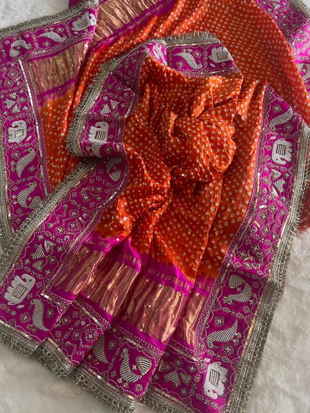 Rang-e-Riwaayat — Pure Gajji Silk Handwork Bandhani Dupatta ✨