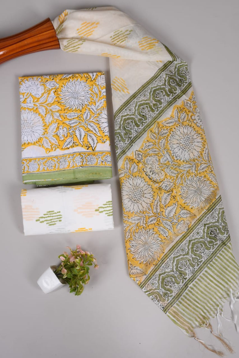 “Riwaayat – Hand Block Printed Cotton Suit Dress Material”