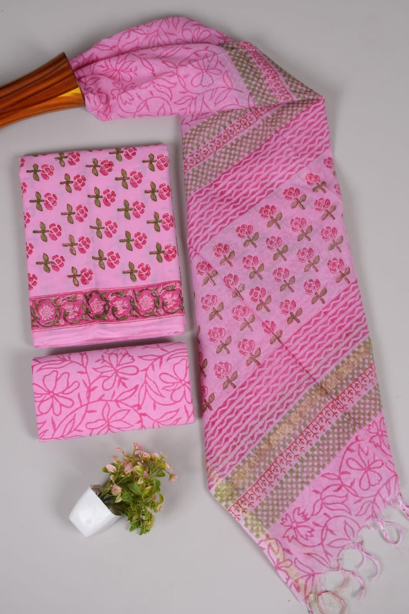 “Riwaayat – Hand Block Printed Cotton Suit Dress Material”