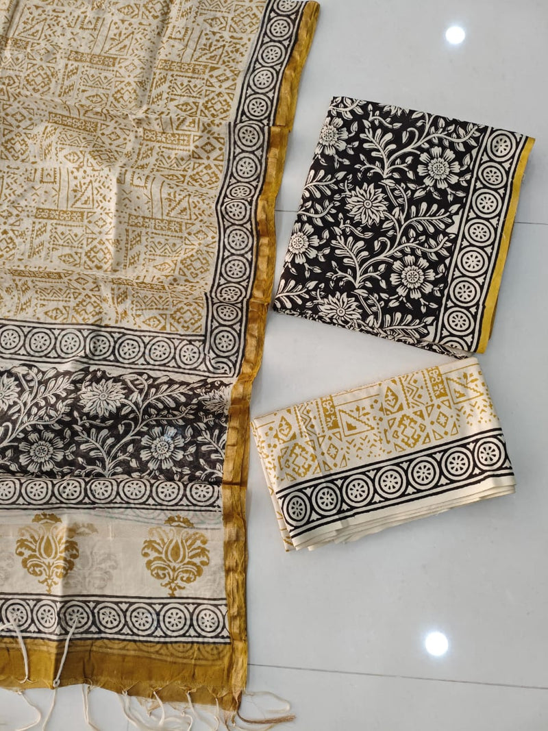 “Riwaayat – Hand Block Printed Cotton Suit Dress Material”