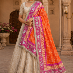 Rang-e-Riwaayat — Pure Gajji Silk Handwork Bandhani Dupatta ✨