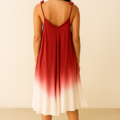 Crimson Cloud Ombré Dress