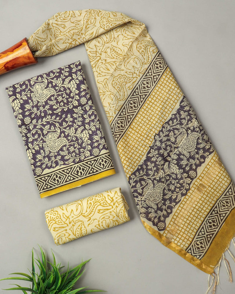 “Riwaayat – Hand Block Printed Cotton Suit Dress Material”