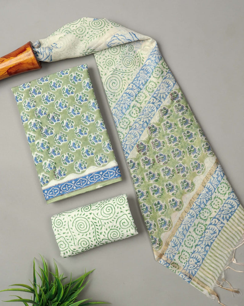 “Riwaayat – Hand Block Printed Cotton Suit Dress Material”