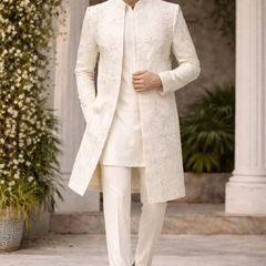 Ivory Royale – Tissue Silk Zardoshi Jacket Set