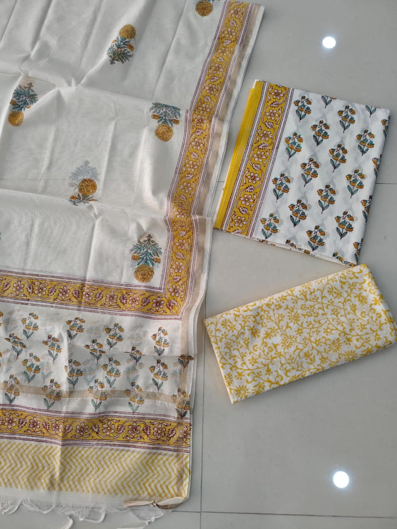 “Riwaayat – Hand Block Printed Cotton Suit Dress Material”