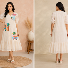 Mediterranean Muse Handpainted Dress