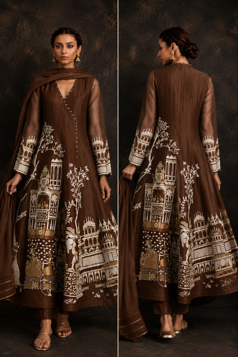 Rasrainaa Heritage Palace Anarkali Suit Set | Designer Printed Ethnic Wear | Multiple Colours