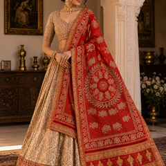 Rang-e-Riwaayat — Pure Gajji Silk Raas Mandal Small Bandhani Dupatta