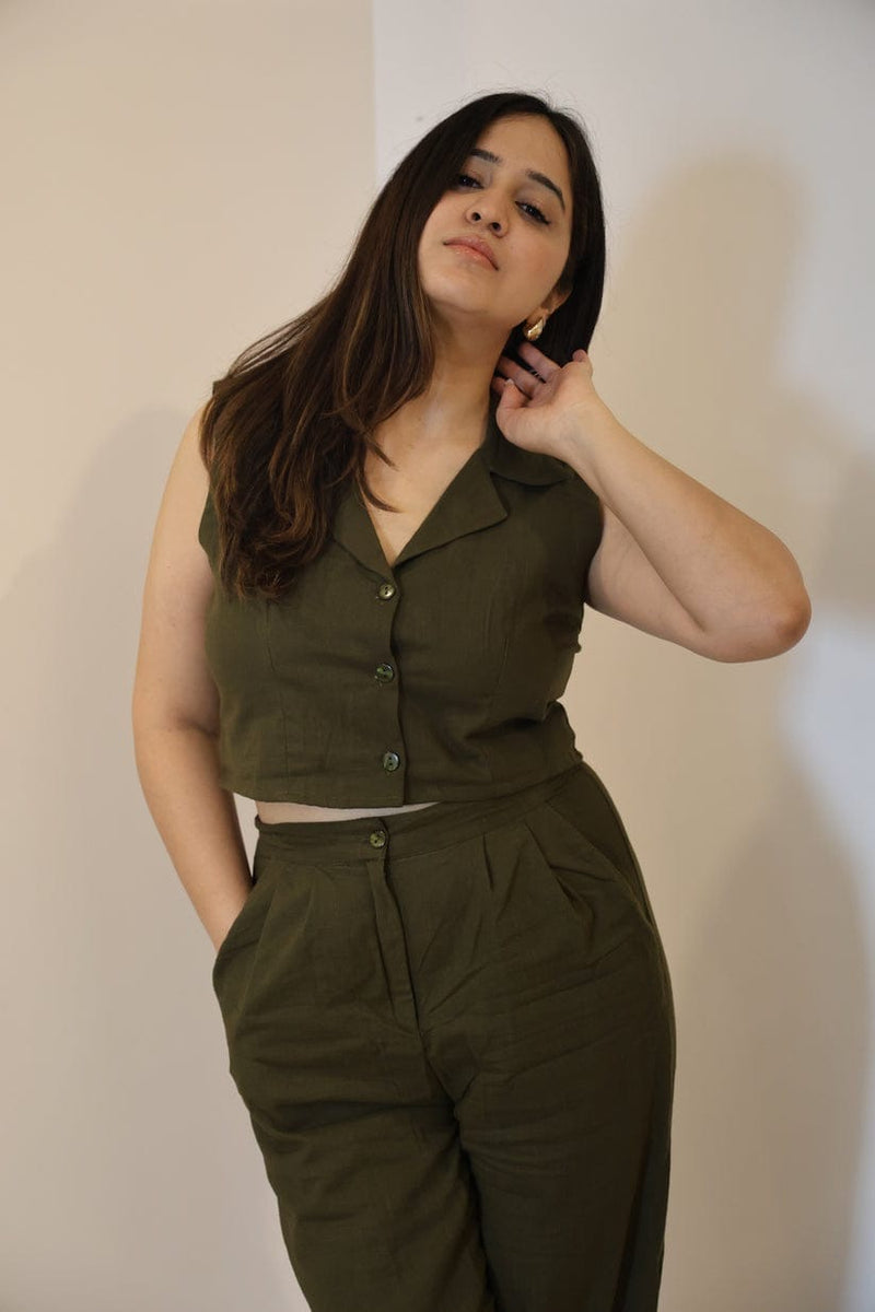 Olive Cotton Coord Set
