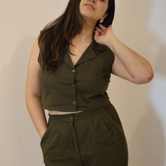 Olive Cotton Coord Set