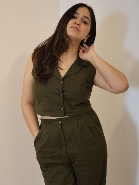 Olive Cotton Coord Set