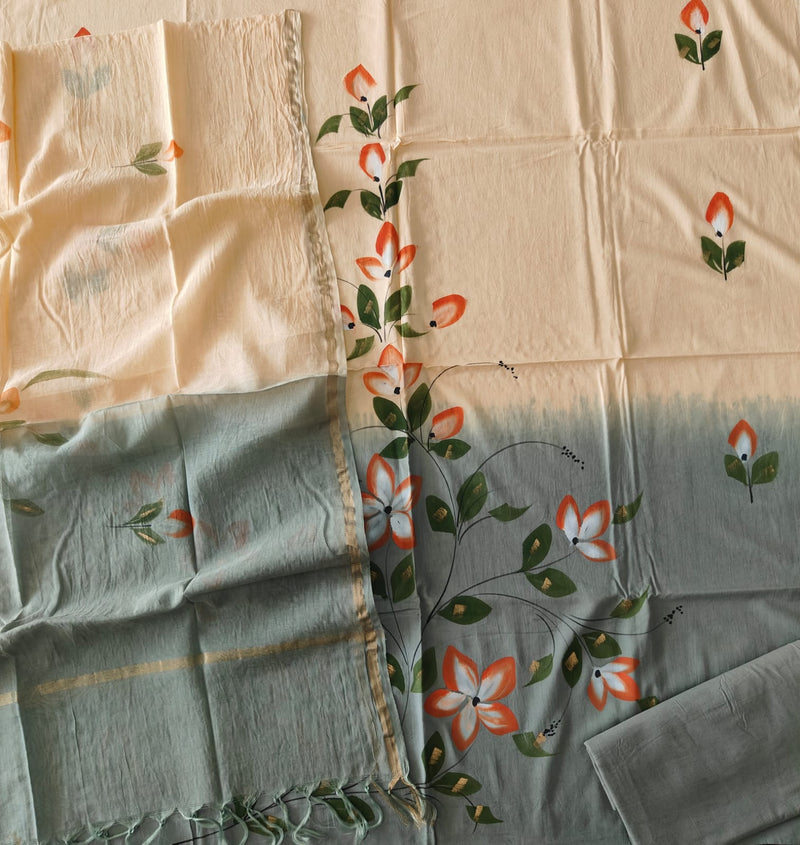 “Riwaayat – Hand Block Printed Cotton Suit Dress Material”