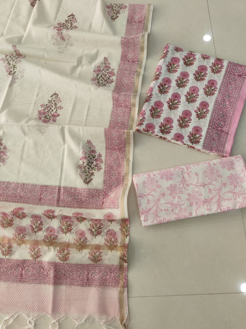 “Riwaayat – Hand Block Printed Cotton Suit Dress Material”