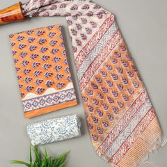 “Riwaayat – Hand Block Printed Cotton Suit Dress Material”