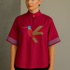 Gulabi Parinda – Embroidered Summer Shirt