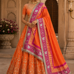 Rang-e-Riwaayat — Pure Gajji Silk Handwork Bandhani Dupatta ✨