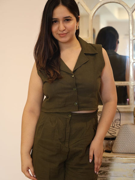 Olive Cotton Coord Set