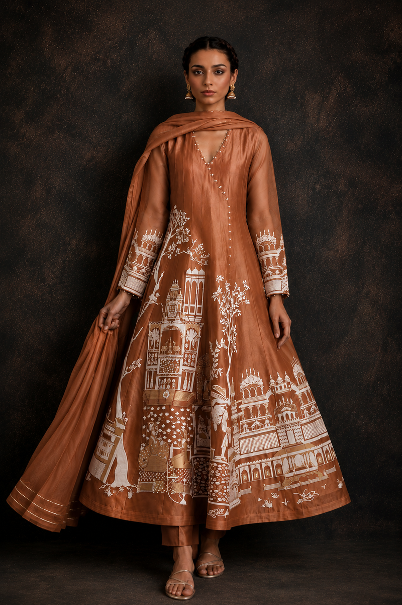 Rasrainaa Heritage Palace Anarkali Suit Set | Designer Printed Ethnic Wear | Multiple Colours