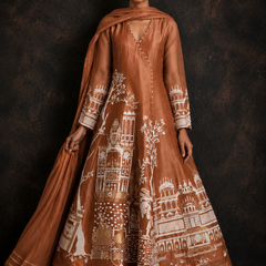 Rasrainaa Heritage Palace Anarkali Suit Set | Designer Printed Ethnic Wear | Multiple Colours