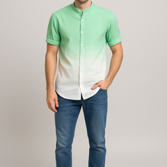 Meadow Mist – Ombré Cotton Shirt