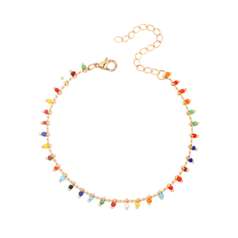 Boho Confetti – Multicolour Beaded Anklet
