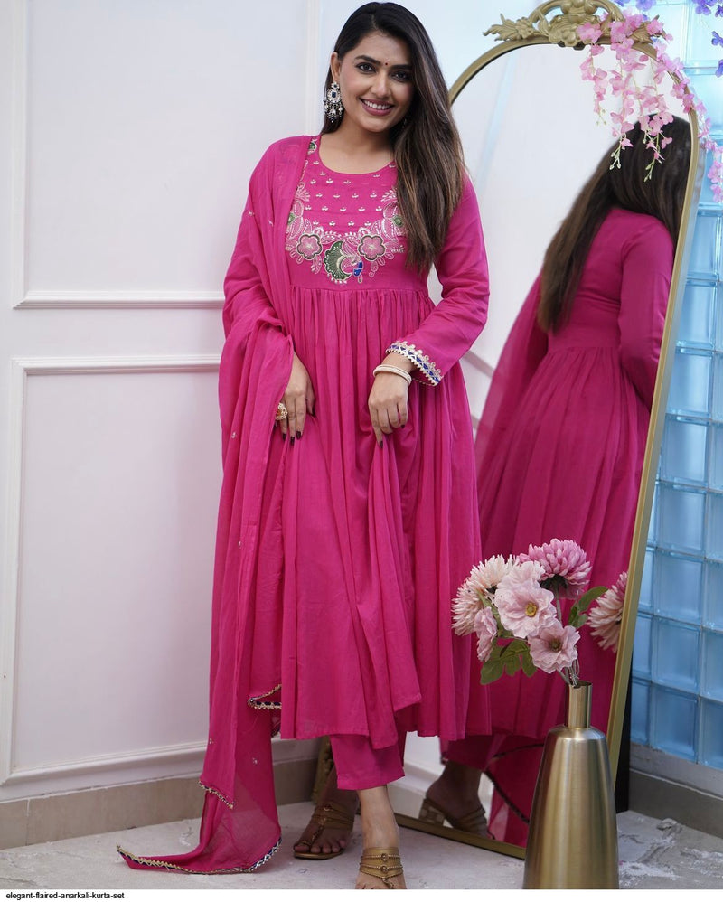 Flora-Embroidered Kurta pant dupatta
