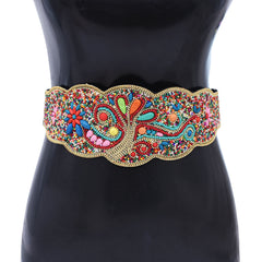 Rangrez Peacock – Multicolour Embellished Statement Waist Belt