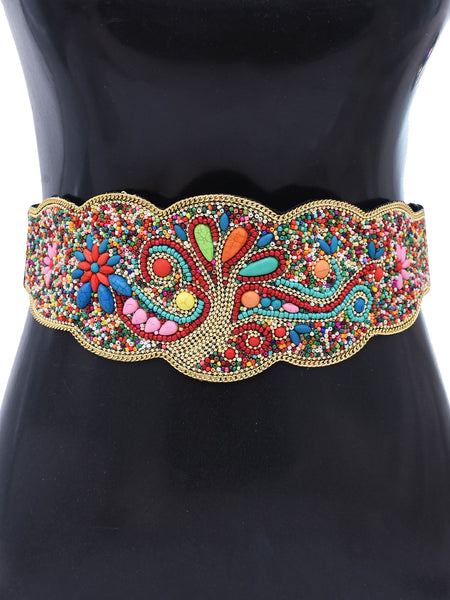 Rangrez Peacock – Multicolour Embellished Statement Waist Belt