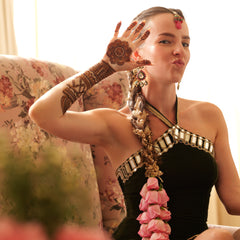 Noir Mehendi Muse – Velvet & Organza Set