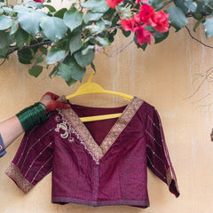 Srisa – Elevara: The Elephant Handcrafted Blouse in Wine