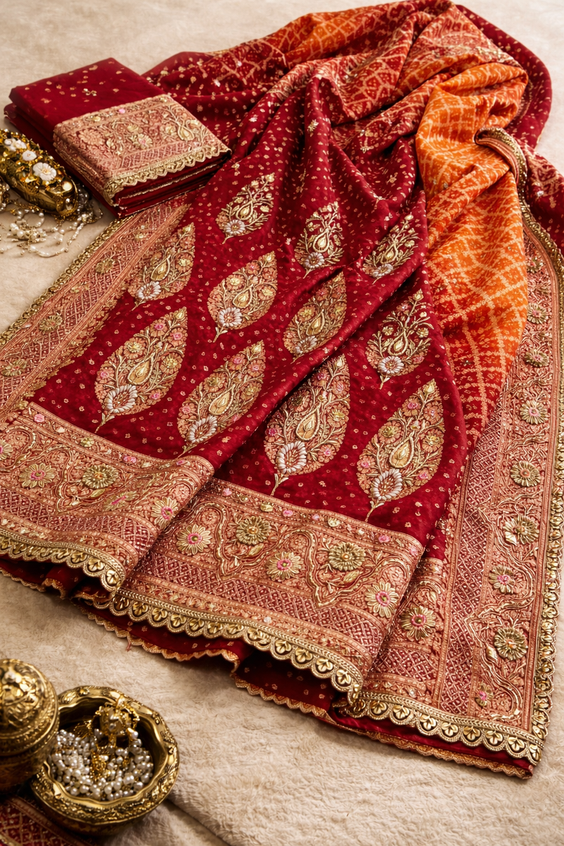 Gharchola Grandeur – Rai Bandhej Zardozi Dupatta