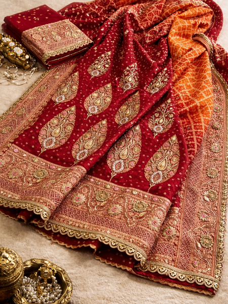 Gharchola Grandeur – Rai Bandhej Zardozi Dupatta