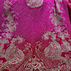 Handcrafted Gajji Silk Handwork Dupatta with Traditional Paisley & Bandhani-Inspired Embroidery