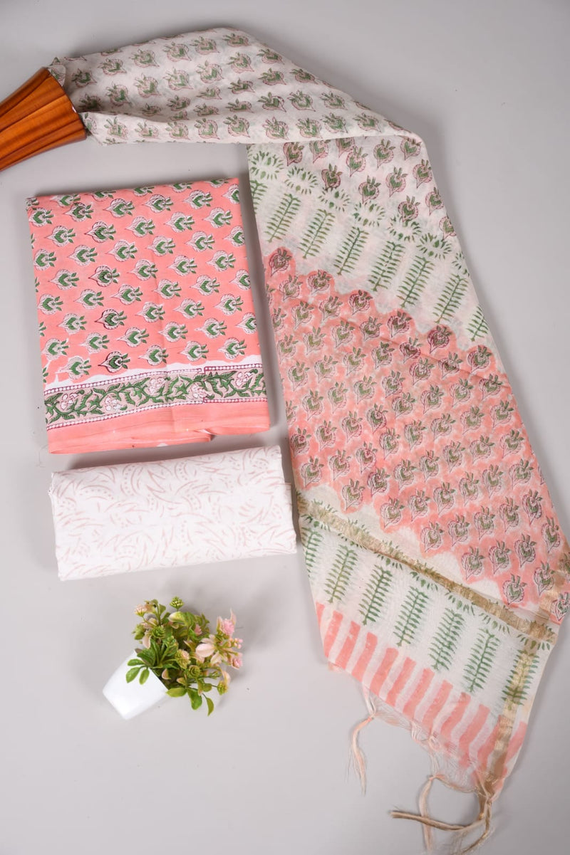 “Riwaayat – Hand Block Printed Cotton Suit Dress Material”