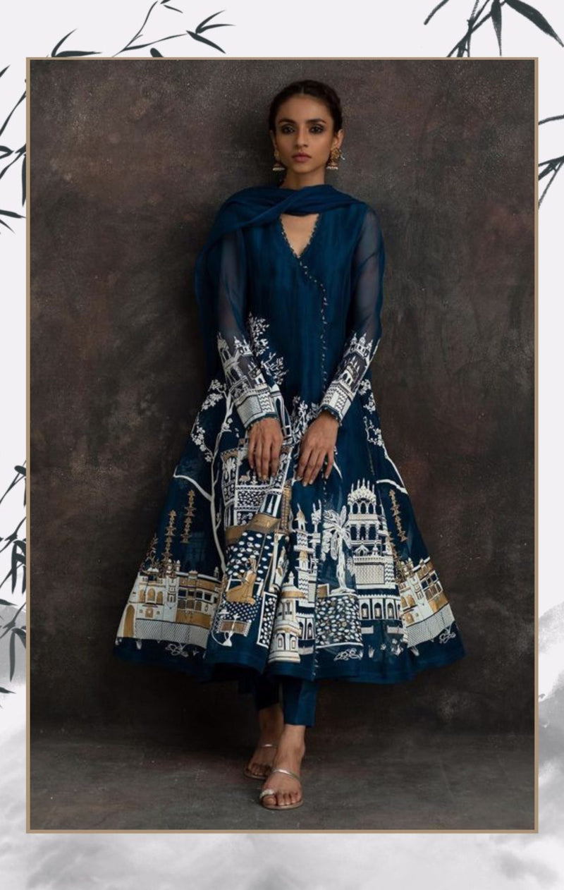 Rasrainaa Heritage Palace Anarkali Suit Set | Designer Printed Ethnic Wear | Multiple Colours