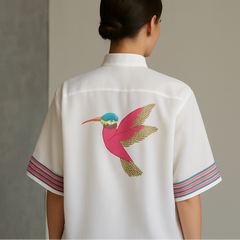 Tropical Soar – Bird Embroidered Cotton Coord