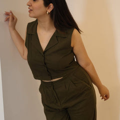Olive Cotton Coord Set